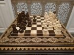 Chess Set: Chess Table "Bright Victory" decorated with beads + chess pieces "Classic Luxe" - Image 6