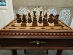 Chess Set: Chess Table "Battle for Kings" with 2 Drawers + chess pieces "Elite" - Image 5