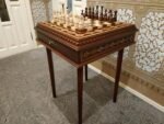 Chess Set: Chess Table "Battle for Kings" with 2 Drawers + chess pieces "Elite" - Image 2