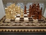 Chess Set: Chess Table "Bright Victory" + 2 stools + chess pieces "Game of Thrones" & "Knights" - Image 3