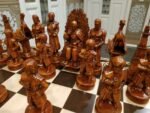 Chess Set: Chess Table "Bright Victory" + 2 stools + chess pieces "Game of Thrones" & "Knights" - Image 4