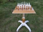 Chess Set: Chess Table "Gold of Kings" with super glossy finish + glossy pieces "Elite" - Image 2