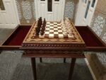 Chess Set: Chess Table "Battle for Kings" with 2 Drawers + chess pieces "Elite" - Image 9