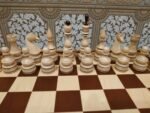 Chess Set: Chess Table "Battle for Kings" with 2 Drawers + chess pieces "Elite" - Image 8