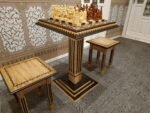 Chess Set: Chess Table "Bright Victory" + 2 stools + chess pieces "Game of Thrones" & "Knights" - Image 8