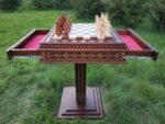 Chess Set: Chess Table "Battle for Kings" with 2 Drawers + 2 stools - Image 9