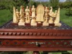 Chess Set: Chess table "Battle Pleasure" with 2 Drawers + pieces "Knights" & "Game of Thrones" - Image 3