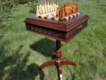 Chess Set: Chess table "Battle Pleasure" with 2 Drawers + pieces "Knights" & "Cossacks" - Image 5