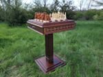 Chess Set: Chess Table "Battle for Kings" with 2 Drawers + 2 stools + pieces "Knights" & "Game of Thrones" - Image 5