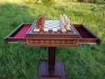 Chess Set: Chess Table "Battle for Kings" with 2 Drawers + 2 stools + pieces "Knights" & "Cossacks" - Image 7
