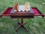 Chess Set: Chess table "Battle Pleasure" with 2 Drawers + pieces "Knights" & "Game of Thrones" - Image 8