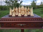 Chess Set: Chess table "Battle Pleasure" with 2 Drawers + pieces "Knights" & "Game of Thrones" - Image 2