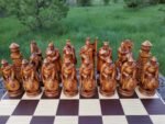 Chess Set: Chess table "Battle Pleasure" with 2 Drawers + pieces "Knights" & "Game of Thrones" - Image 4