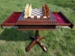 Chess Set: Chess table "Battle Pleasure" with 2 Drawers + pieces "Knights" & "Cossacks" - Image 7