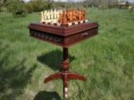 Chess Set: Chess table "Battle Pleasure" with 2 Drawers + pieces "Knights" & "Cossacks" - Image 2