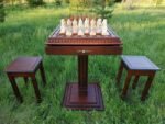 Wooden Stool / Chair for chess table (1 pcs) Natural, Dark brown, Ombre colors - Image 6