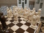 Chess Set: Chess Table "Bright Victory" + 2 stools + chess pieces "Knights" - Image 5