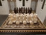 Chess Set: Chess Table "Bright Victory" + 2 stools + chess pieces "Knights" - Image 7