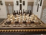 Wooden Chess set: Chess Board "Bright Victory" Decorated with beads + pieces "Elite" - Image 3