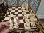 Wooden Chess set: Chess Board "Bright Victory" Decorated with beads + pieces "Elite" - Image 8
