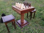 Chess Set: Chess Table "The Art of a Winner" with 2 Drawers and Cells + chess pieces "Knights" - Image 10