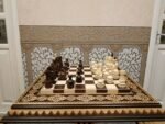 Wooden Chess set: Chess Board "Bright Victory" Decorated with beads + pieces "Elite" - Image 6