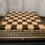 Handcrafted premium chess board with drawers; handmade