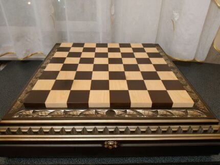 Chess Board "Golden Foliage" with Storage for Chess Pieces
