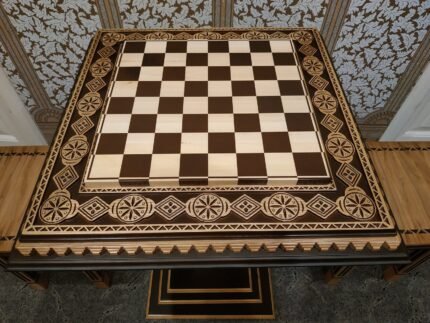 Wooden Сhess Board "Bright Victory" Decorated with beads