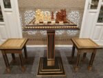 Chess Set: Chess Table "Bright Victory" + 2 stools + chess pieces "Game of Thrones" & "Knights"