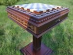 Chess Table "Battle for Kings" with 2 drawers, Decorated with beads - Image 6