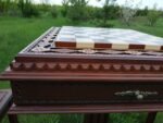 Chess Table "Battle for Kings" with 2 drawers, Decorated with beads - Image 8