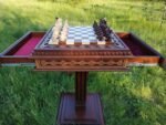 Chess Set: Chess Table "Battle for Kings" with 2 Drawers + 2 stools + pieces "Elite" - Image 5