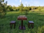 Chess Set: Chess Table "Battle for Kings" with 2 Drawers + 2 stools + pieces "Elite" - Image 8