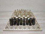 Wooden Chess Set: Board "Light in the Dark " + chess pieces "Knights" - Image 3