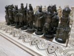 Wooden Chess Set: Board "Light in the Dark " + chess pieces "Knights" - Image 2