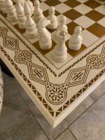 Wooden Chess set "Ivory & Gold": Chess Table + chess pieces "Elite" - Image 7