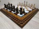 Chess set: Classic Chess Board "Ombre" + pieces "Classic Deluxe" Super glossy finish - Image 3
