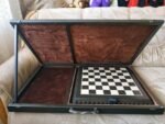 Box for storage chess set, Chess board and chess pieces Wooden box, solid wood, carry box Christmаs, handmade, Anniversary gift for husband - Image 2