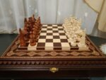 Wooden Chess Set: Chess Board with Storage + chess pieces "Battle of Thrones" - Image 3