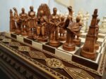 Wooden Chess Set: Chess Board with Storage + chess pieces "Battle of Thrones" - Image 5