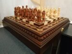 Chess Set: Chess Board with Storage + chess pieces "Knights" + "Cossacks" - Image 2
