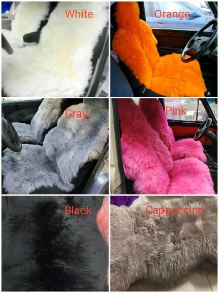 PAIR Sheepskin Car Seat Cover universal Warm genuine sheepskin cape for Truck seat cover for car Handmade chair pads