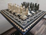 Chess set: Chess Board "Bright Victory" Decorated with beads + pieces "Knights" - Image 2
