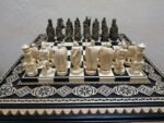 Chess set: Chess Board "Bright Victory" Decorated with beads + pieces "Knights" - Image 4