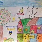 Children's drawings from Ukraine. Stop War in Ukraine. Ukrainian Art Painting. Ukrainian artist, children draw. Digital Download JPG File.
