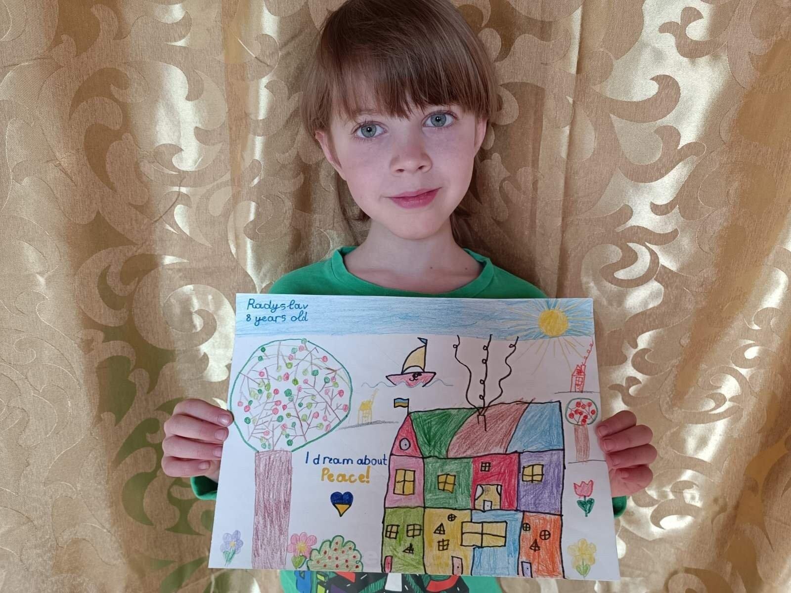 il_fullxfull.3765005702_eadr.jpg Ukrainian artist, children draw. Children's drawings from Ukraine. Stop War in Ukraine. Ukrainian Art Painting. Digital Download JPG File - Image 1