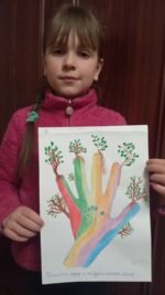 Set of 5 drawings of Ukrainian children,Children's draws from Ukraine.Stop War in Ukraine.Pray for UkraineArt Painting.Digital item JPG File - Image 2