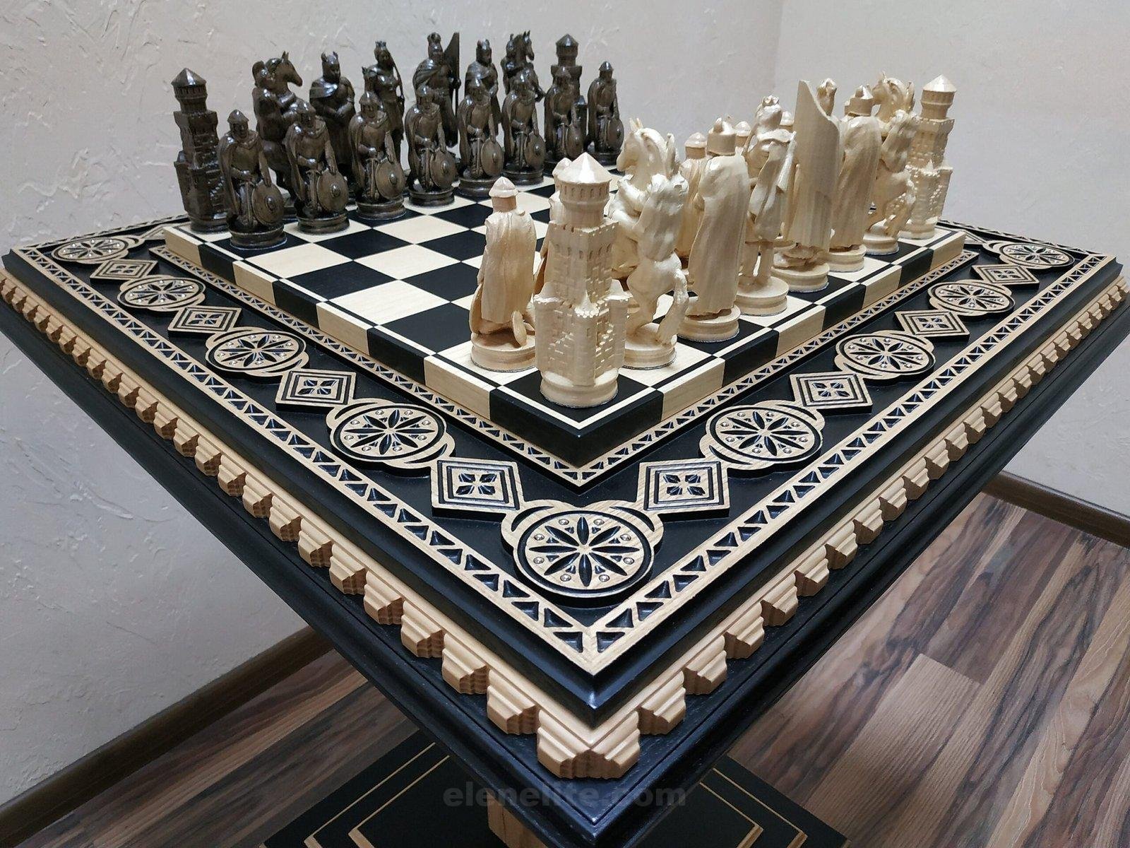 il_fullxfull.3938034680_phpm-scaled-1.jpg handmade chess set: ash board in black with elegant light carving and bead inlay