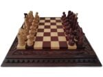 Glossy Cherry Chess Set: Chess Board "Leaves" + pieces "Classic Luxe" - Image 7